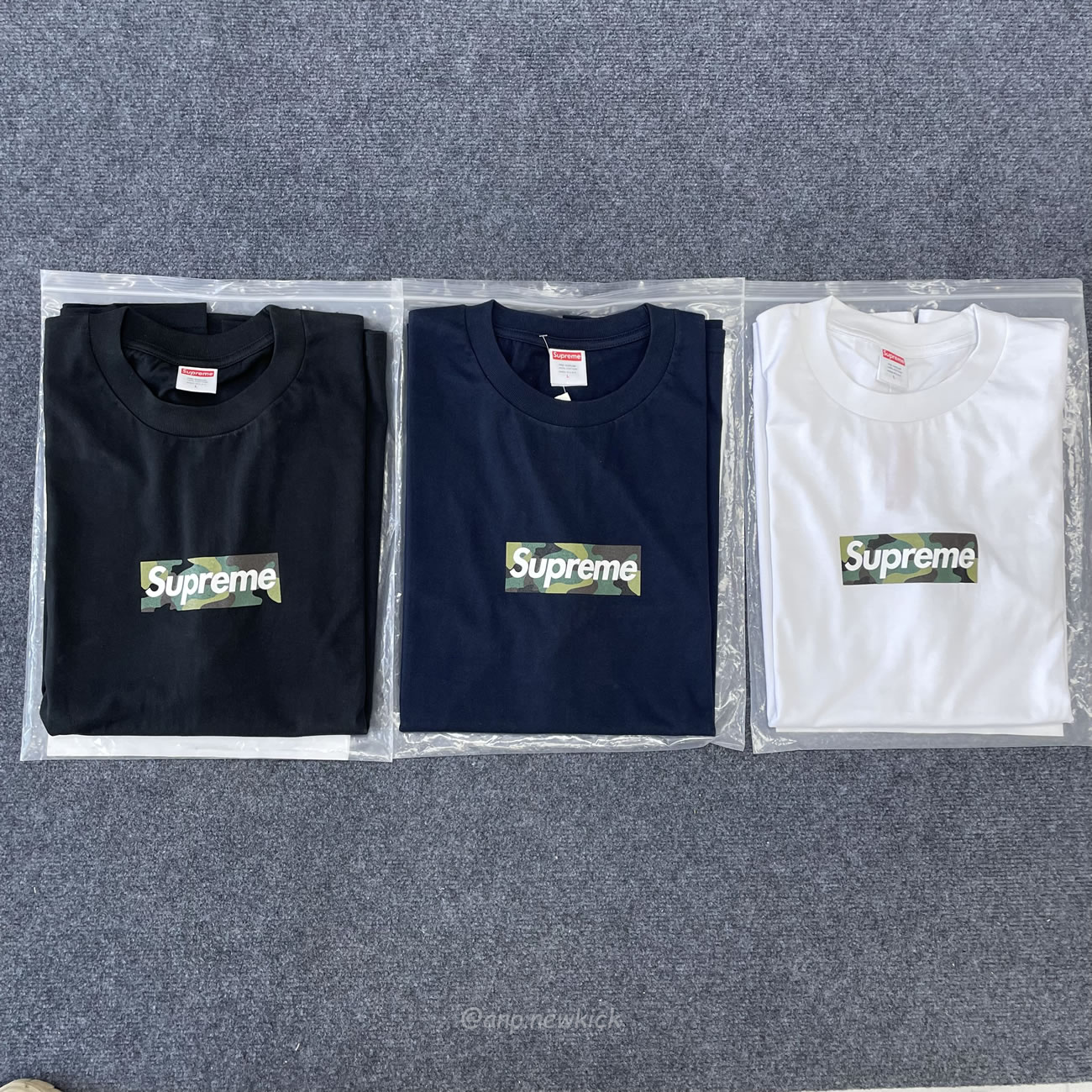 Supreme Box Logo Cotton White Navy Blackt Shirt (2) - newkick.vip